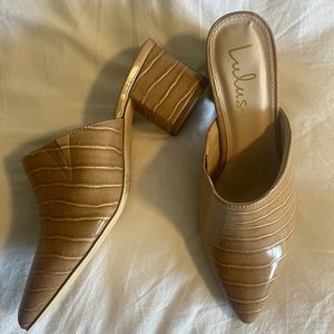 Lulus Crocodile Heeled Mules